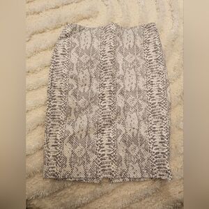 Ann Taylor Neutral Snake Print Pencil Skirt